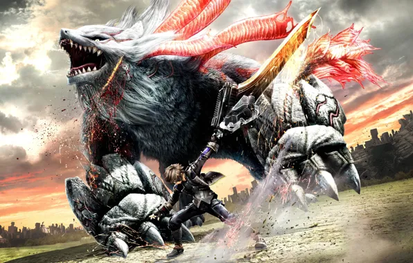Sword, game, monster, weapon, anime, survivor, fight, ken