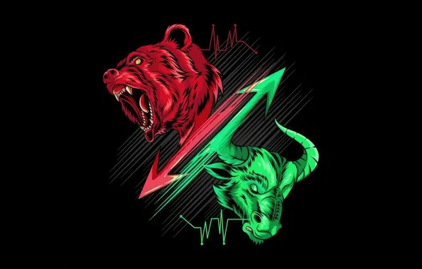 Картинка bear, art, bull