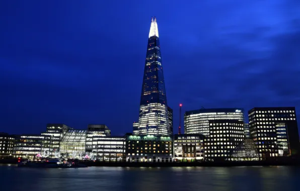 Город, огни, здания, London