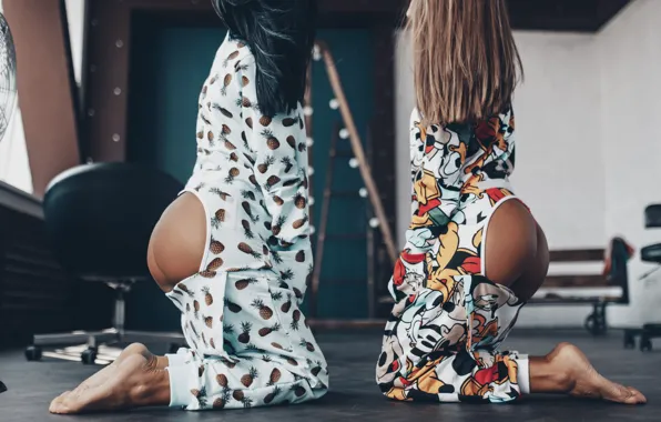 Девушки, брюнетка, попки, блондинка, ножки, модели, Ольга Лаферова