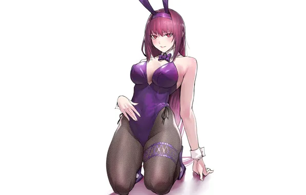 Sexy, Anime, pretty, purple, bunny, kneeling, bunny girl, fate