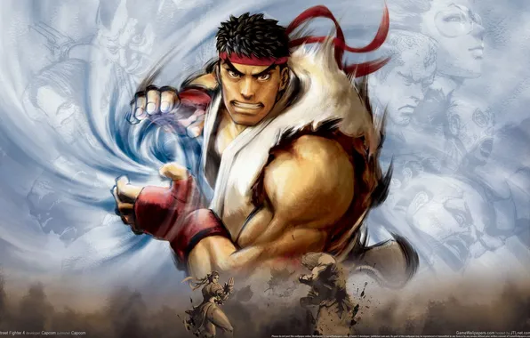 Картинка боец, game, fighter, street, ryu, уличный, hadouken