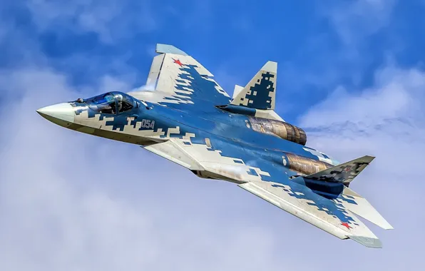 Картинка Russia, Russian Air Force, Su-57, Russian jet fighter, Stealth air superiority fighter, PAK FA, Sukhoi …