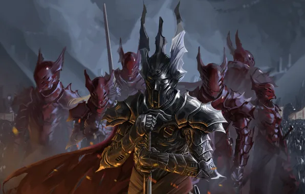 Картинка меч, доспехи, воин, шлем