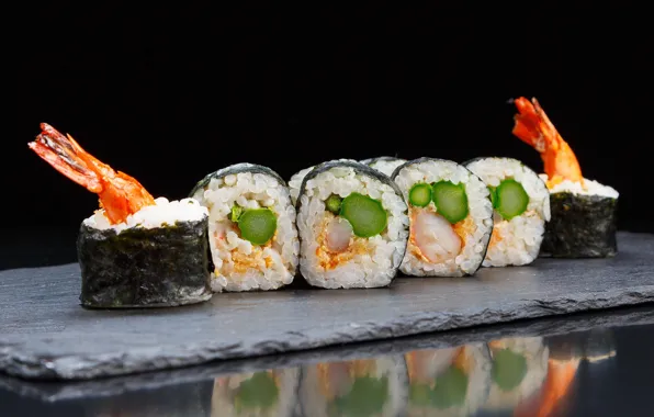Креветки, азиатская кухня, ролЛы