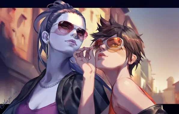 Sunglasses, Overwatch, Tracer, Widowmaker, Amélie Lacroix
