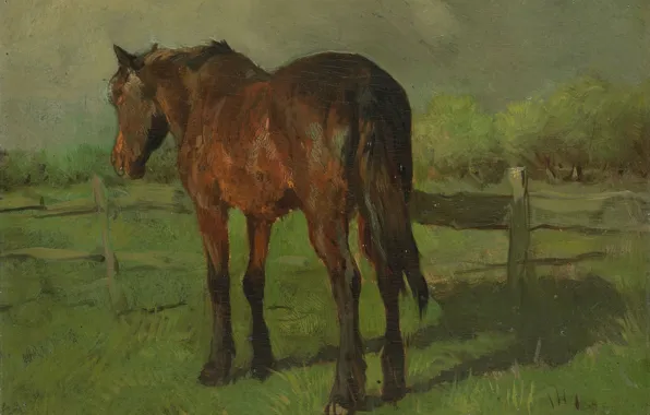 Масло, картина, Лошадь, холст, 1888, Антон Мауве, Anton Mauve