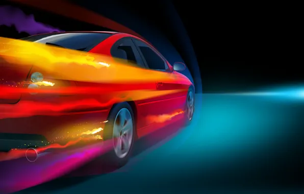 Картинка свет, купе, скорость, поток, воздух, автомобиль, Pontiac, GTO