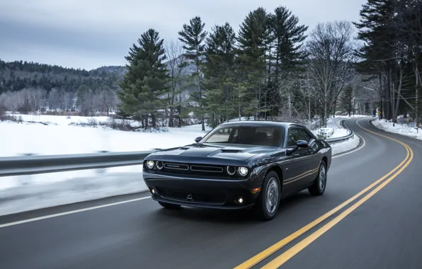 Картинка Дороги, Dodge, Challenger, Автомобиль, AWD, 2017, Металлик