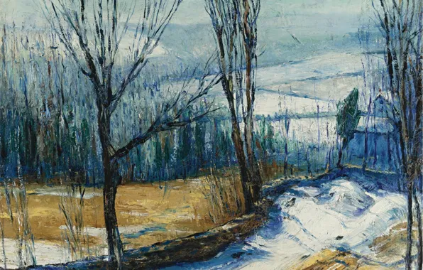 Пейзаж, картина, Jersey Woods, George Bellows, Джордж Уэсли Беллоуз