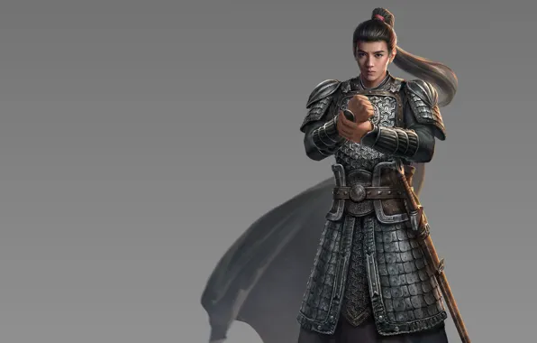 Воин, арт, парень, fantasy, tian zi, 长城ol-熊军 The Great Wall