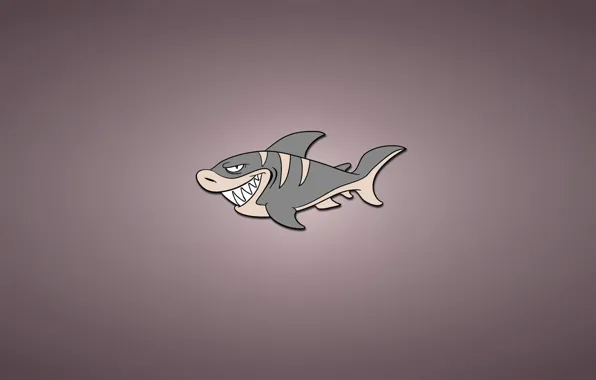 Картинка минимализм, рыба, акула, светлый фон, shark, fish