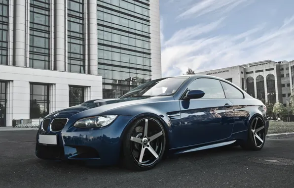 Картинка BMW, Тюнинг, Синяя, БМВ, Диски, E92, Deep Concave