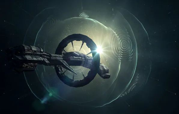 Stars, spaceship, magnetic fields