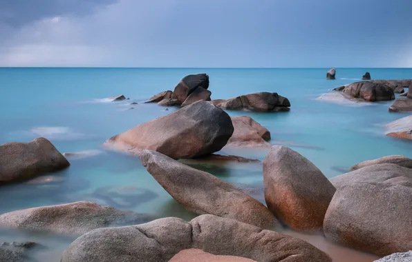 Море, пейзаж, камни