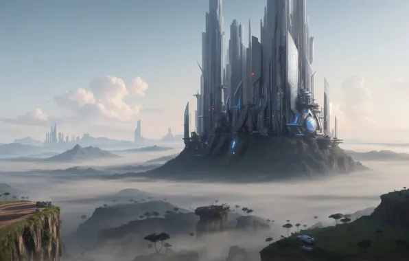 Future, landscape, art, day, fantastic, digital art, complex, Futuristic