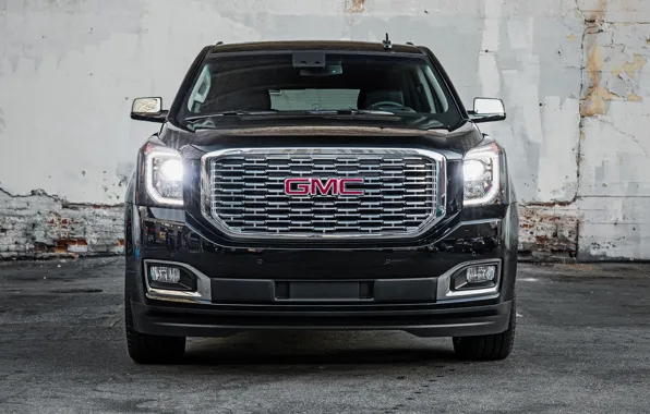 Вид спереди, 2018, GMC, Yukon, Denali Ultimate Black Edition