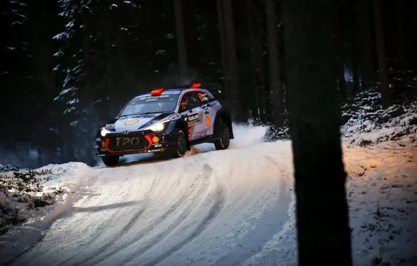 Зима, Авто, Снег, Лес, Спорт, Машина, Гонка, Hyundai