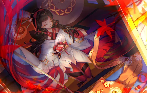 Девушка, арт, Onmyouji, Онмёджи
