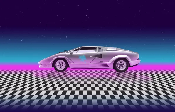 Авто, Музыка, Lamborghini, Звезды, Неон, Машина, Фон, Diablo