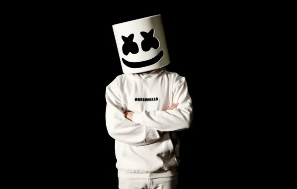 Человек, маска, диджей, маршмэллоу, Marshmello