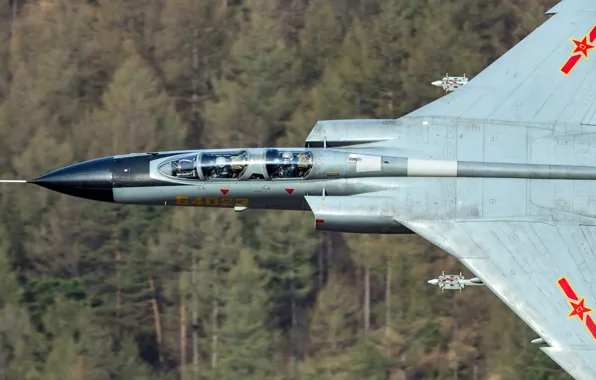 Самолет, Истребитель-бомбардировщик, Пилот, Кокпит, ВВС КНР, Xian JH-7