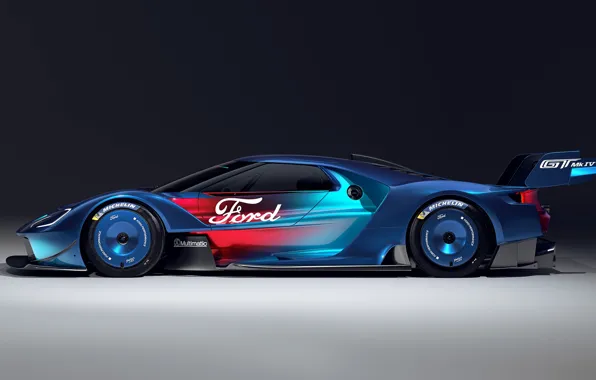 Ford, вид сбоку, Limited Edition, EcoBoost, twin-turbo, 2023, Трековый суперкар, Ford GT Mk IVо