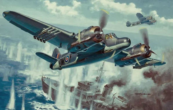 Картинка weapon, war, painting, drawing, ww2, dogfight, raf, british fighter