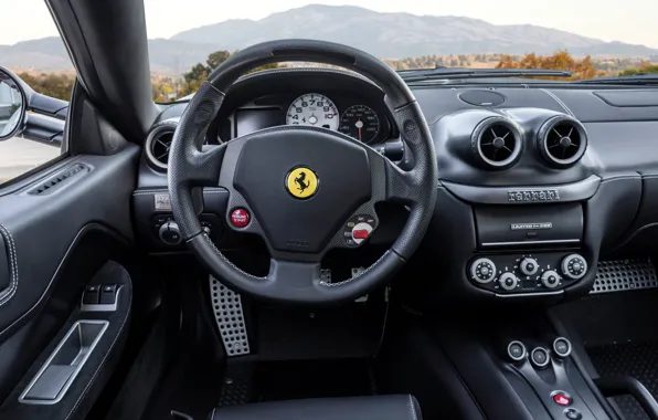 Картинка Ferrari, 599, Ferrari 599 GTO, steering wheel, torpedo