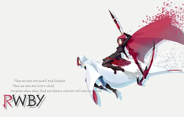 Оружие, фон, девушки, RWBY