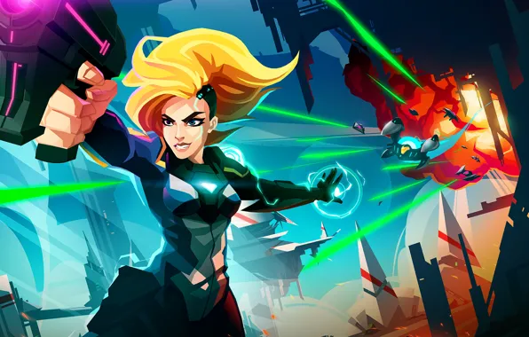 Девушка, взрыв, оружие, PS3, PS4, PSVita, Velocity, Lt.Kai Tana