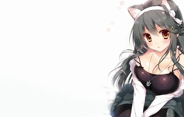 Girl, sexy, cleavage, long hair, boobs, anime, beautiful, pretty