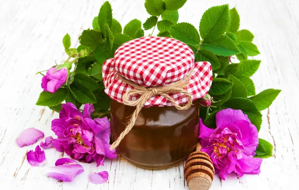 Цветы, мед, цветочный, баночка, Olena Rudo