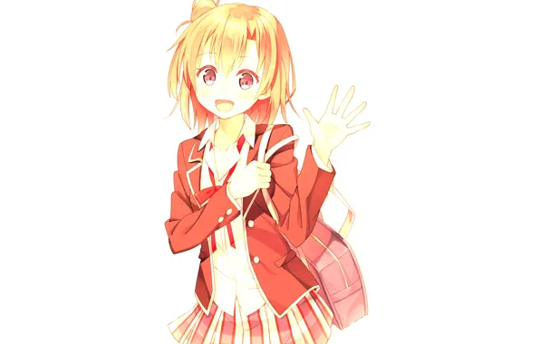Девочка, белый фон, Oregairu