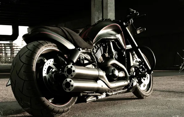 Черный, Харлей, мотоцикл, байк, Harley-Davidson, Harley-Davidson VRSC, VRSC, Харлей - Дэвидсон