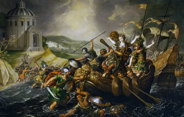 Картинка картина, история, мифология, Juan de la Corte, Похищение Елены