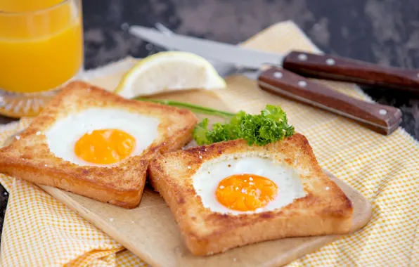 Картинка яйца, завтрак, яичница, тосты, гренка