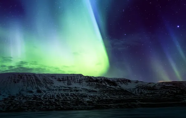 River, northern lights, aurora borealis