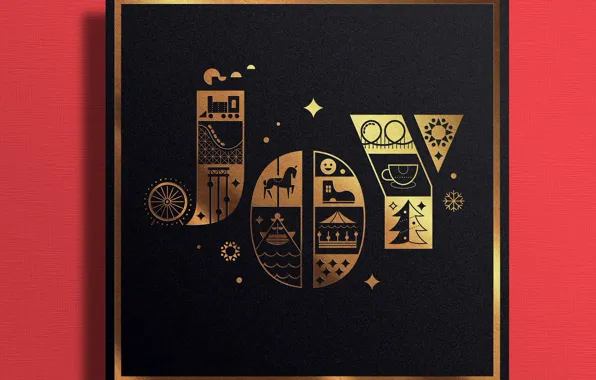 Радость, тень, оформление, илюстрация, Lagoon Christmas Card