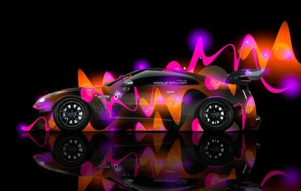 Стиль, Ниссан, Обои, Nissan, GT-R, Абстракт, Фотошоп, Abstract