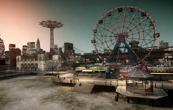 Картинка пляж, город, парк, нью йорк, Grand Theft Auto IV