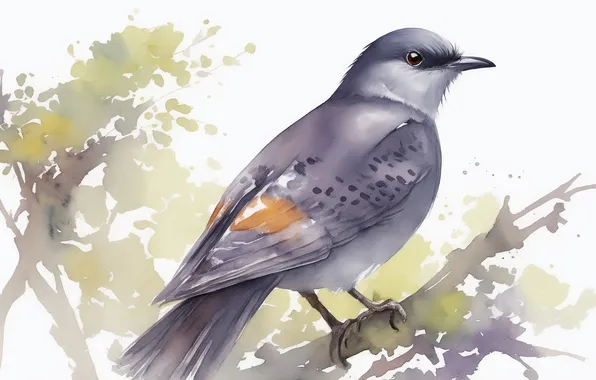 Птицы, птица, рисунок, акварель, птичка, bird, birds, drawing
