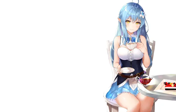Girl, sexy, cleavage, blouse, long hair, boobs, anime, beautiful