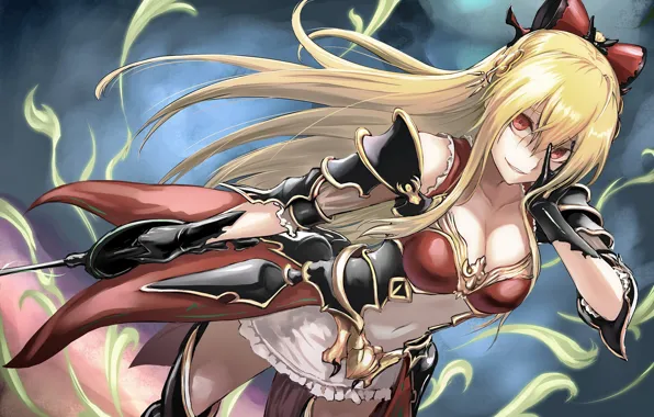 Girl, sword, game, armor, anime, ken, blade, blonde