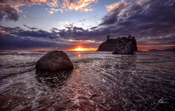 Море, пейзаж, закат