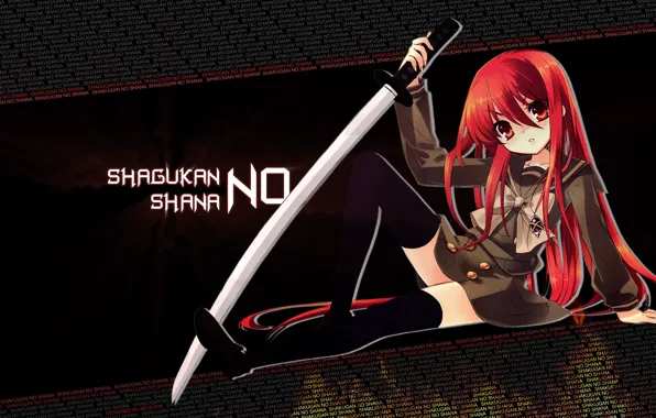 Девушка, anime, Пламенноволосая, Shana, Огнеглазая