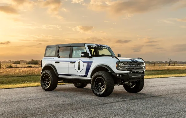 Ford, White, Side, Hennessey, Bronco, Ford Bronco, 2022, Hennessey VelociRaptor 400
