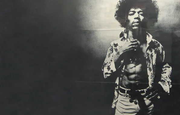 Рубашка, ремень, черно-белое фото, брюки, Jimi, Hendrix, Джими, Хендрикс
