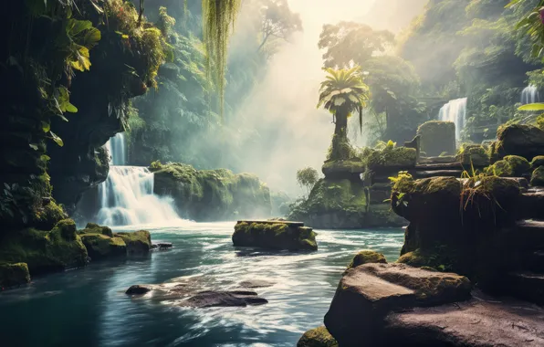 Fantasy, jungle, water