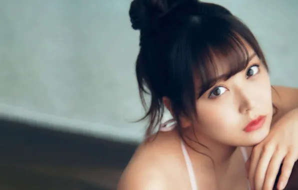 Girl, beautiful, short hair, pretty, lips, face, asian, attractive